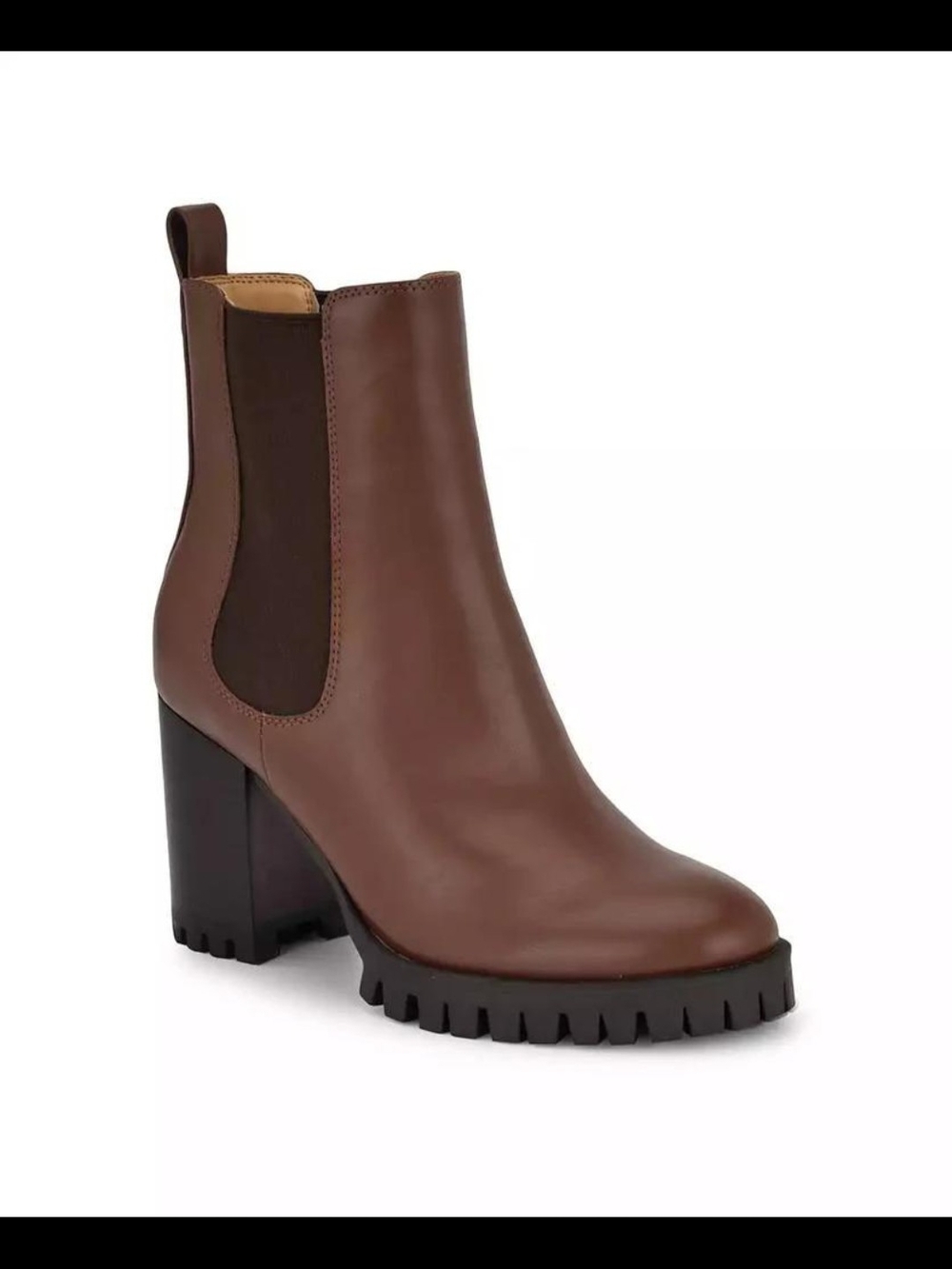 Nine West Kort Lug-Sole Block-Heel Dress Booties SZ 9